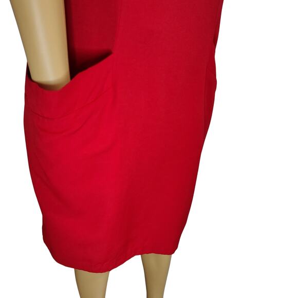 1980s Red Long Sleeves Sheath Midi Dress Willy's New York Co Size 18 - Picture 4 of 12